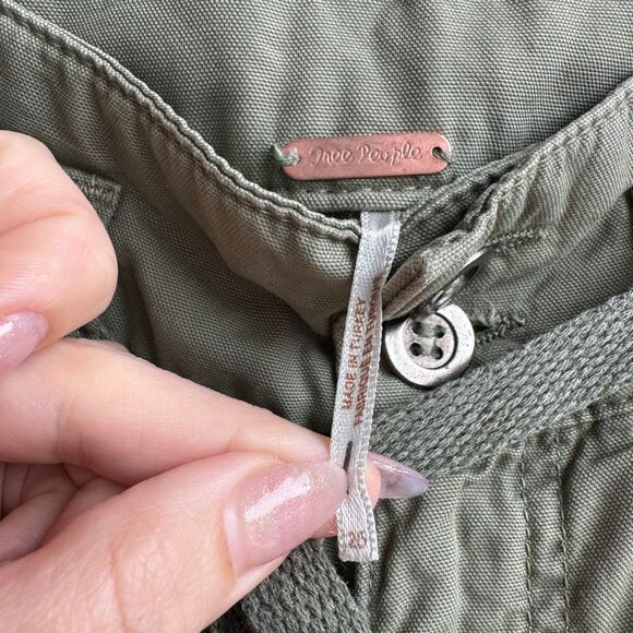 NWT Free People Desert Cargo Pants High Rise Ankle Belted Cotton Womens Size 25 - Picture 4 of 6